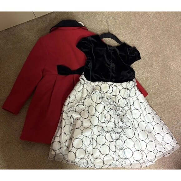 Vintage Tailored Rothschild 5 girls red wool coat And Coord Dress Size 4 - Picture 8 of 8